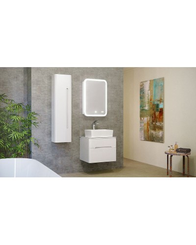 Зеркальный шкаф Jorno Bosko 60 Bos.03.60/W с подсветкой с часами