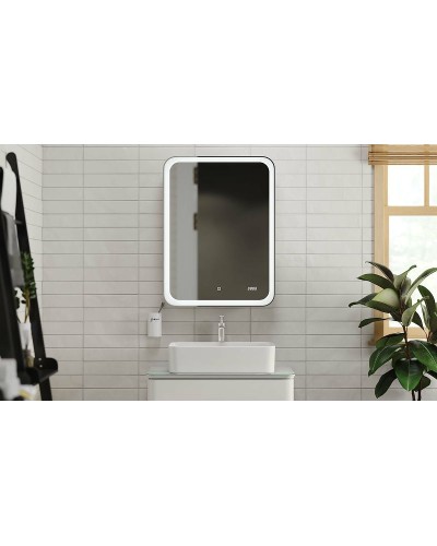 Зеркальный шкаф Jorno Bosko 60 Bos.03.60/W с подсветкой с часами