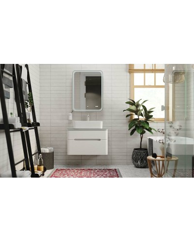 Зеркальный шкаф Jorno Bosko 60 Bos.03.60/W с подсветкой с часами