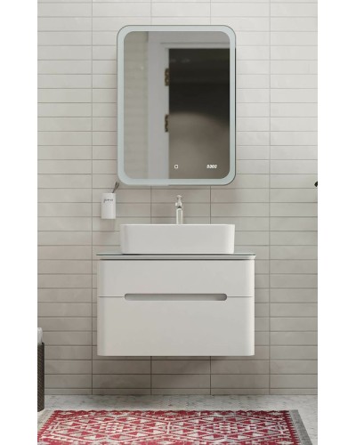 Зеркальный шкаф Jorno Bosko 60 Bos.03.60/W с подсветкой с часами