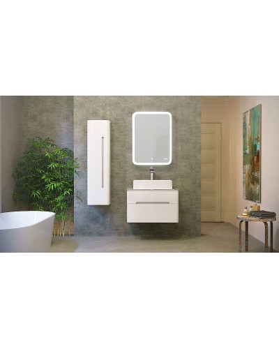 Зеркальный шкаф Jorno Bosko 60 Bos.03.60/W с подсветкой с часами