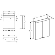 Зеркальный шкаф Geberit Smyle Square 60 500.273.00.1 подвесной Белый