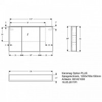 Зеркальный шкаф Geberit Option Plus 120 500.592.00.1 с подсветкой с сенсорным выключателем