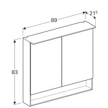 Зеркальный шкаф Geberit Acanto 90 500.646.00.2 Дуб Мистик