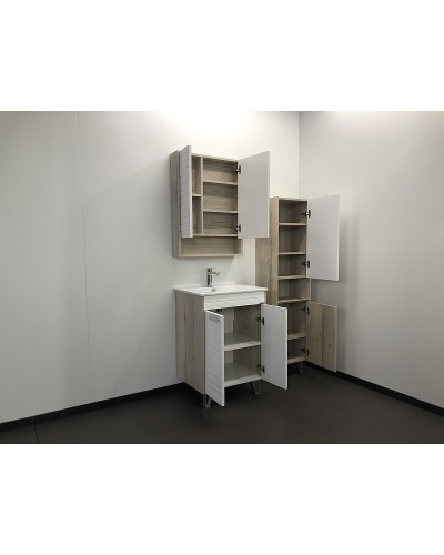 Зеркальный шкаф Comforty Клеон 60 00-00002045 Белый Дуб дымчатый