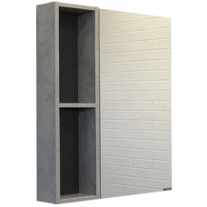 Зеркальный шкаф Comforty Франкфурт 60 00-00004331 Бетон светлый Черное матовое