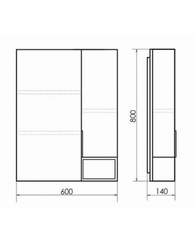 Зеркальный шкаф Comforty Франкфурт 60 00-00004331 Бетон светлый Черное матовое