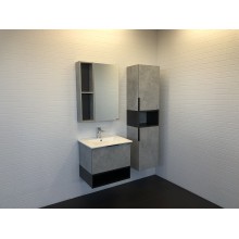 Зеркальный шкаф Comforty Франкфурт 60 00-00004331 Бетон светлый Черное матовое