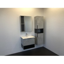 Зеркальный шкаф Comforty Франкфурт 60 00-00004331 Бетон светлый Черное матовое