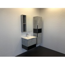 Зеркальный шкаф Comforty Франкфурт 60 00-00004331 Бетон светлый Черное матовое