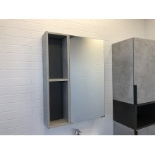 Зеркальный шкаф Comforty Франкфурт 60 00-00004331 Бетон светлый Черное матовое