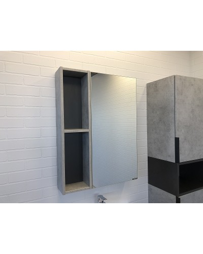 Зеркальный шкаф Comforty Франкфурт 60 00-00004331 Бетон светлый Черное матовое