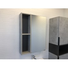 Зеркальный шкаф Comforty Франкфурт 60 00-00004331 Бетон светлый Черное матовое