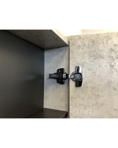 Зеркальный шкаф Comforty Франкфурт 60 00-00004331 Бетон светлый Черное матовое