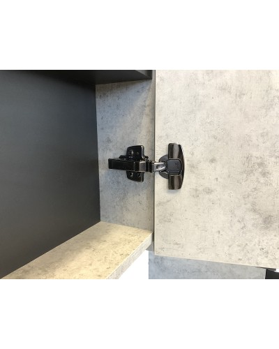 Зеркальный шкаф Comforty Франкфурт 60 00-00004331 Бетон светлый Черное матовое