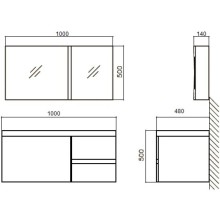 Зеркальный шкаф 100х50 см белый глянец BelBagno BB1000PAC/BL