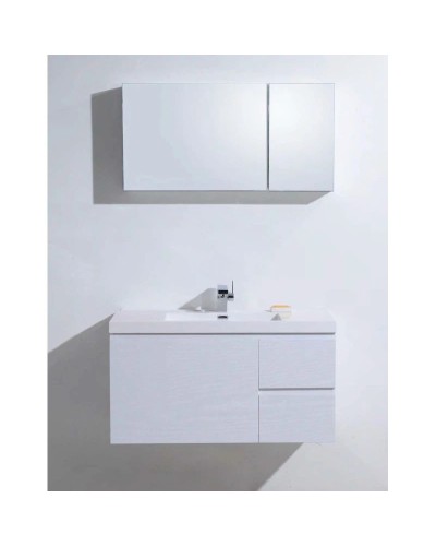 Зеркальный шкаф 100х50 см белый глянец BelBagno BB1000PAC/BL