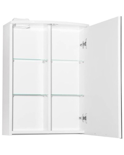 Зеркальный шкаф Style Line Жасмин 2 50 С Люкс ЛС-000010038 с подсветкой Белый глянец