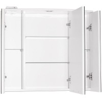 Зеркальный шкаф Style Line Жасмин 2 80 С Люкс ЛС-000010036 с подсветкой Белый глянец