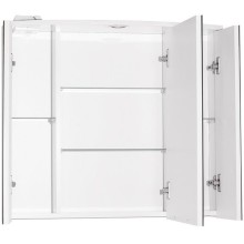 Зеркальный шкаф Style Line Жасмин 2 80 С Люкс ЛС-000010036 с подсветкой Белый глянец