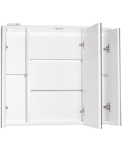 Зеркальный шкаф Style Line Жасмин 2 80 С Люкс ЛС-000010036 с подсветкой Белый глянец