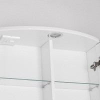Зеркальный шкаф Style Line Жасмин 2 80 С Люкс ЛС-000010036 с подсветкой Белый глянец