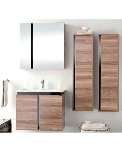 Зеркальный шкаф Creavit Verti 80 VE1080.00.VV с подсветкой Орех