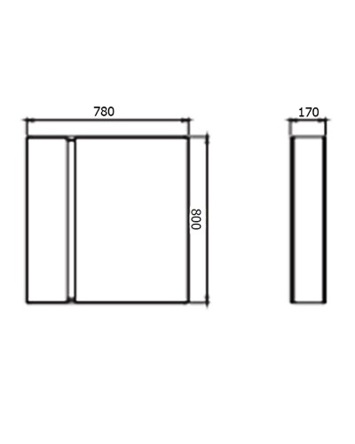 Зеркальный шкаф Creavit Verti 80 VE1080.00.VV с подсветкой Орех