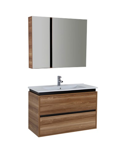 Зеркальный шкаф Creavit Verti 100 VE1100.00.VV с подсветкой Орех