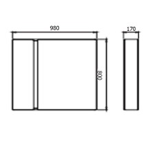 Зеркальный шкаф Creavit Verti 100 VE1100.00.VV с подсветкой Орех
