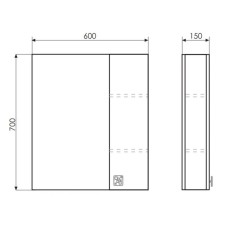 Зеркальный шкаф 60х70 см дуб солсбери/белый глянец Comforty Рио 00003126981