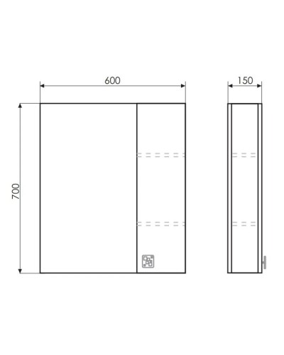 Зеркальный шкаф 60х70 см дуб солсбери/белый глянец Comforty Рио 00003126981