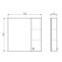 Зеркальный шкаф 70х75 см белый глянец Comforty Флоренция 00003130350