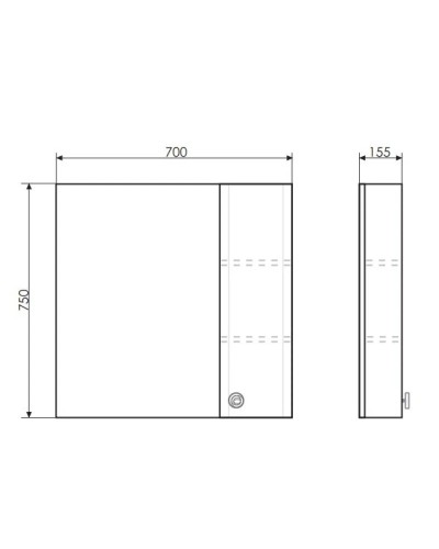 Зеркальный шкаф 70х75 см белый глянец Comforty Флоренция 00003130350