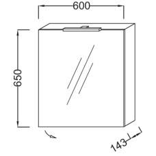 Зеркальный шкаф правосторонний ореховое дерево 60х65 см Jacob Delafon Odeon Up EB795DRU-E16