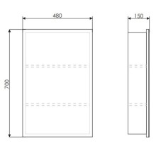 Зеркальный шкаф 48х70 см эбони светлый Comforty Диана 00003118243