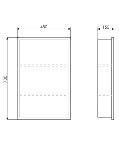 Зеркальный шкаф 48х70 см эбони светлый Comforty Диана 00003118243