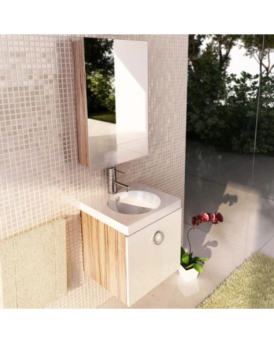 Зеркальный шкаф 48х70 см эбони светлый Comforty Диана 00003118243