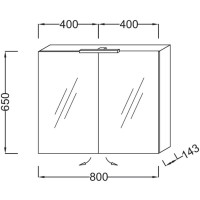 Зеркальный шкаф черный 80х65 см Jacob Delafon Odeon Up EB796RU-274