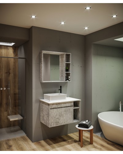 Зеркало со шкафом Grossman Фалькон 80 208003 Бетон