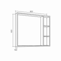 Зеркало со шкафом Grossman Фалькон 80 208003 Бетон