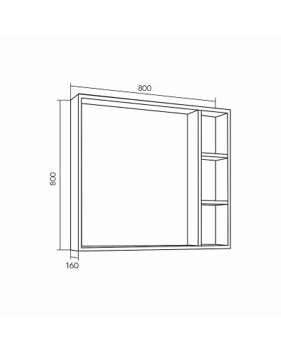 Зеркало со шкафом Grossman Фалькон 80 208003 Бетон