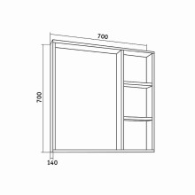 Зеркало со шкафом Grossman Флай 70 207001 Дуб сонома