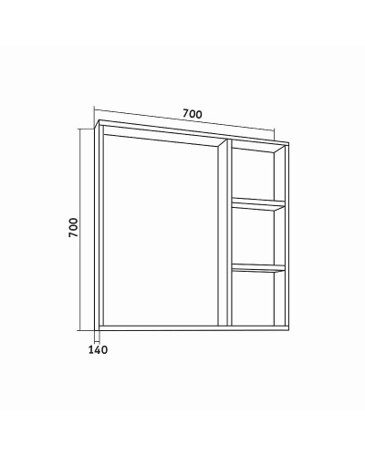 Зеркало со шкафом Grossman Флай 70 207001 Дуб сонома