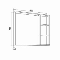 Зеркало со шкафом Grossman Флай 80 208001 Дуб сонома