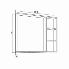 Зеркало со шкафом Grossman Флай 80 208001 Дуб сонома