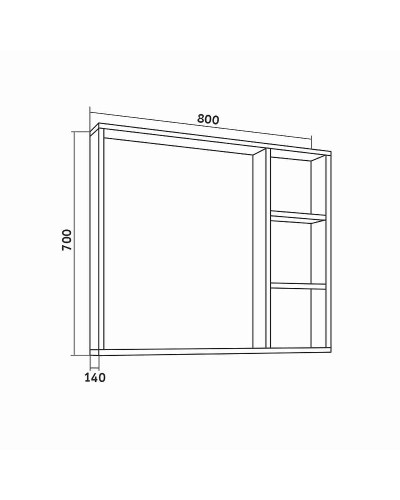 Зеркало со шкафом Grossman Флай 80 208001 Дуб сонома