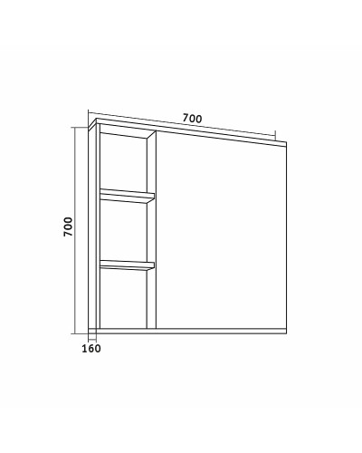Зеркальный шкаф Grossman Форта 70 207002 Дуб галифакс