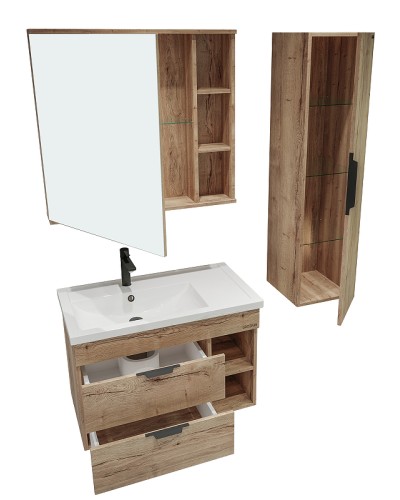 Зеркальный шкаф Grossman Форта 80 208002 Дуб галифакс