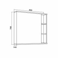 Зеркальный шкаф Grossman Форта 80 208002 Дуб галифакс